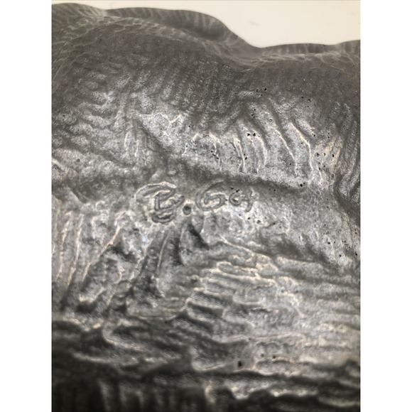 Bruce Fox Signed Cast Aluminum Leaf Dish Tray – Mid-Century Modern MCM - Picture 5 of 8